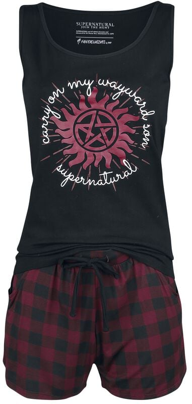gothicana by emp "Carry On" Pyjama black-red by Supernatural gothicana by emp "Carry On" Pyjama black-red by Supernatural