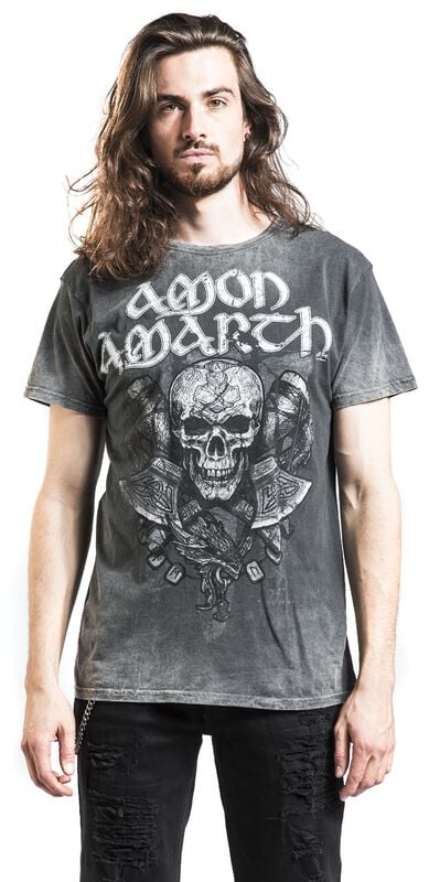 Gothicana By Emp "Carved Skull" T-Shirt Dark Grey By Amon Amarth