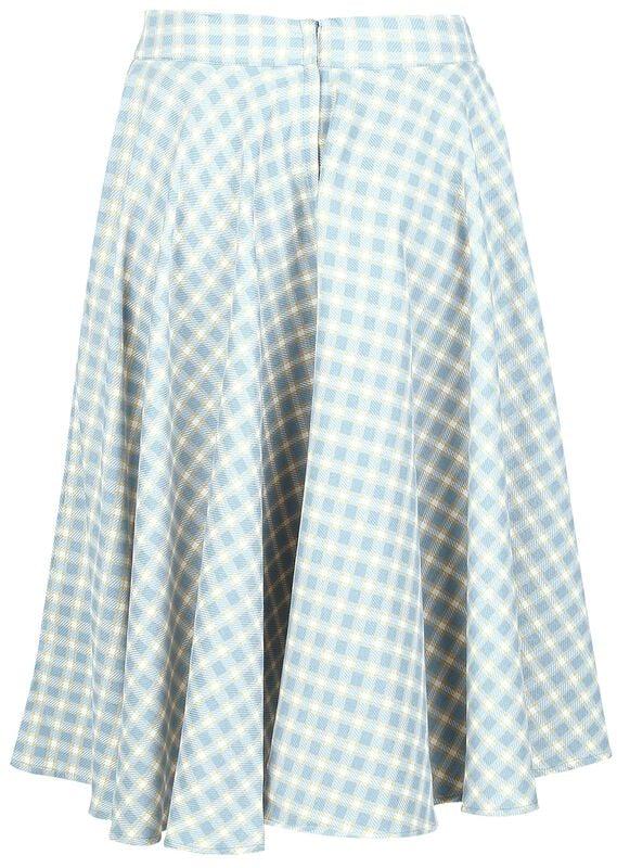 Gothicana By Emp "Cary Blue Checked Skirt" Midi Skirt Blue-white By Banned Retro