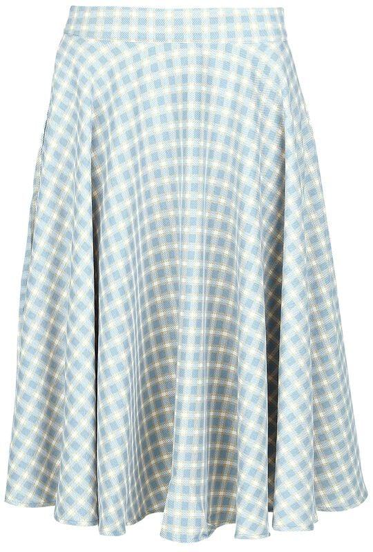 gothicana by emp "Cary Blue Checked Skirt" Midi Skirt blue-white by Banned Retro