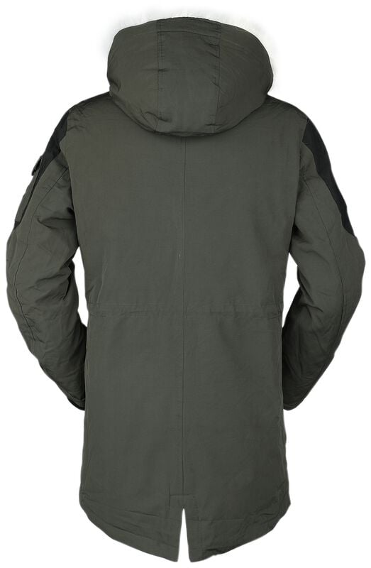 Gothicana By Emp "Casual Winter Jacket With Faux-fur Collar" Winter Jacket Olive-black By Black Premium By EMP