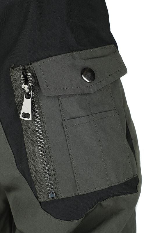 Gothicana By Emp "Casual Winter Jacket With Faux-fur Collar" Winter Jacket Olive-black By Black Premium By EMP