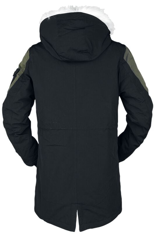Gothicana By Emp "Casual Winter Jacket With Faux-fur Collar" Winter Jacket Black-olive By Black Premium By EMP