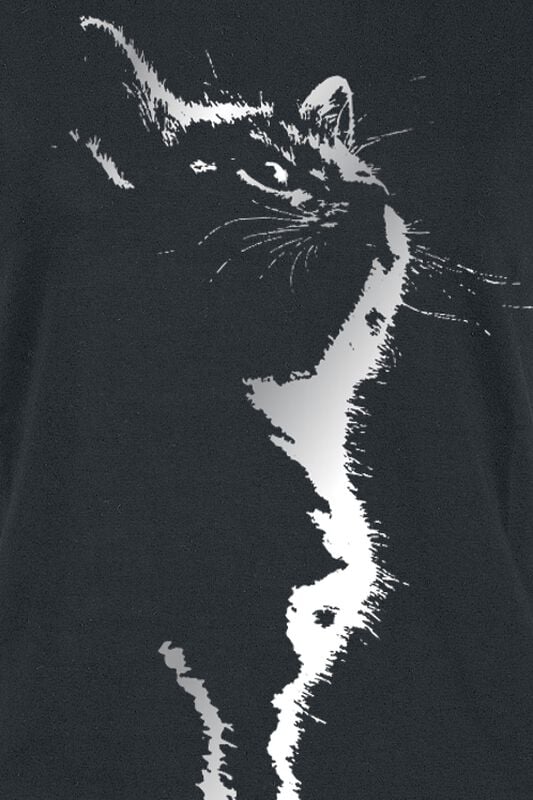 Gothicana By Emp "Cat Silhouette" T-Shirt Black By Tierisch