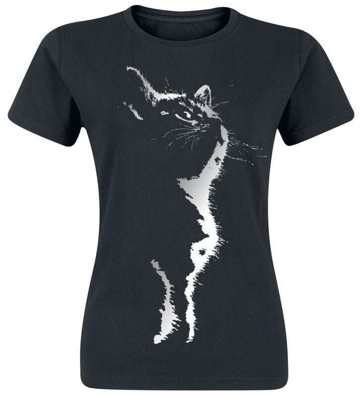 gothicana by emp "Cat Silhouette" T-Shirt black by Tierisch