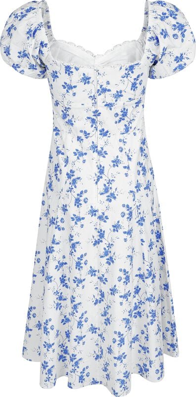 Gothicana By Emp "Cedar Dress" Midi Dress Blue-white By Timeless London