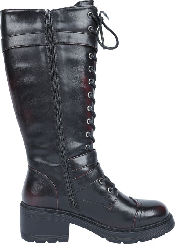 Gothicana By Emp "Celtic Fine Lines" Boot Black-red By Black Premium By EMP