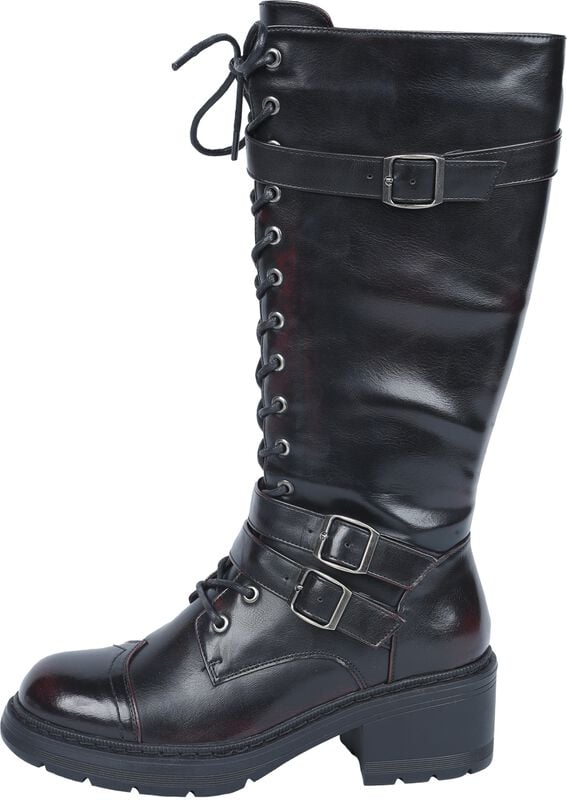 Gothicana By Emp "Celtic Fine Lines" Boot Black-red By Black Premium By EMP