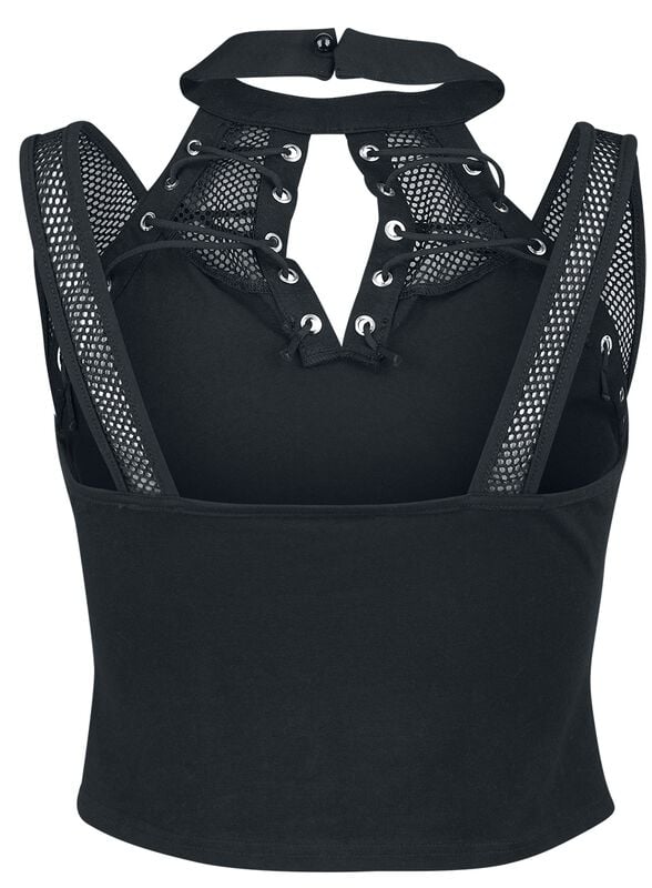 Gothicana By Emp "Chalice Mesh And Laced Top" Top Black By Banned Alternative