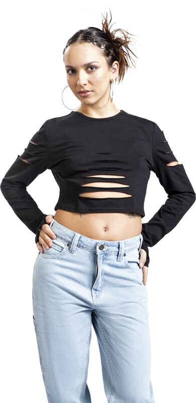Gothicana By Emp "Chantrea Top" Long-sleeve Shirt Black By Banned Alternative
