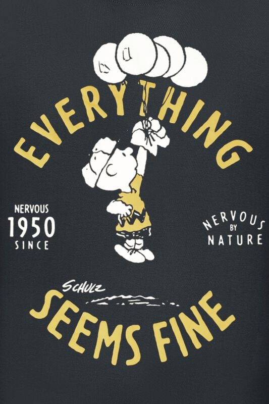 Gothicana By Emp "Charlie Brown - Everything Seems Fine" T-Shirt Black By Peanuts
