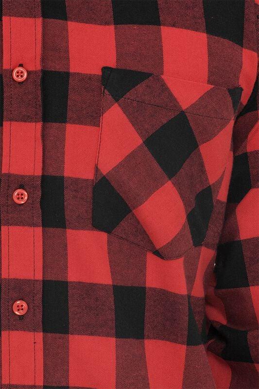 Gothicana By Emp "Checked Flannel" Flanel Shirt Black-red By Urban Classics
