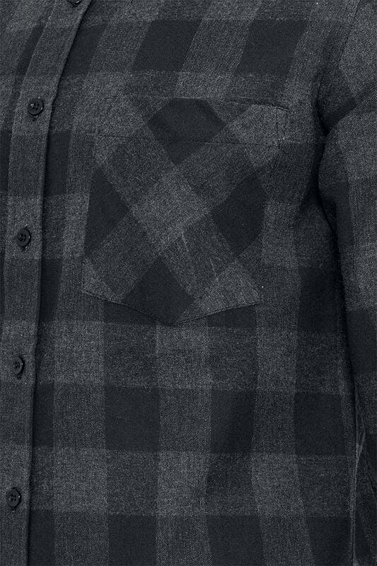 Gothicana By Emp "Checked Flannel Shirt" Longsleeve Black-grey By Urban Classics