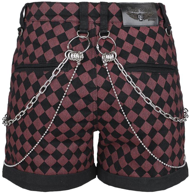 Gothicana By Emp "Checkerboard Shorts" Shorts Red-black By Rock Rebel By EMP