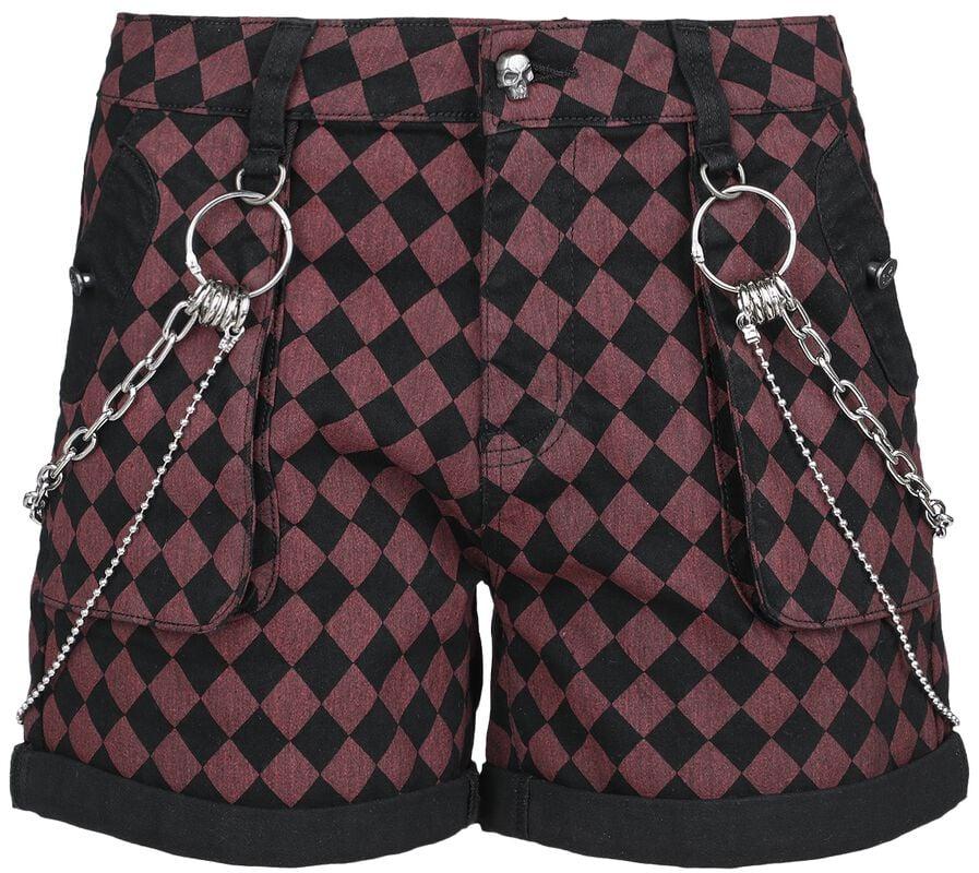 gothicana by emp "Checkerboard Shorts" Shorts red-black by Rock Rebel by EMP
