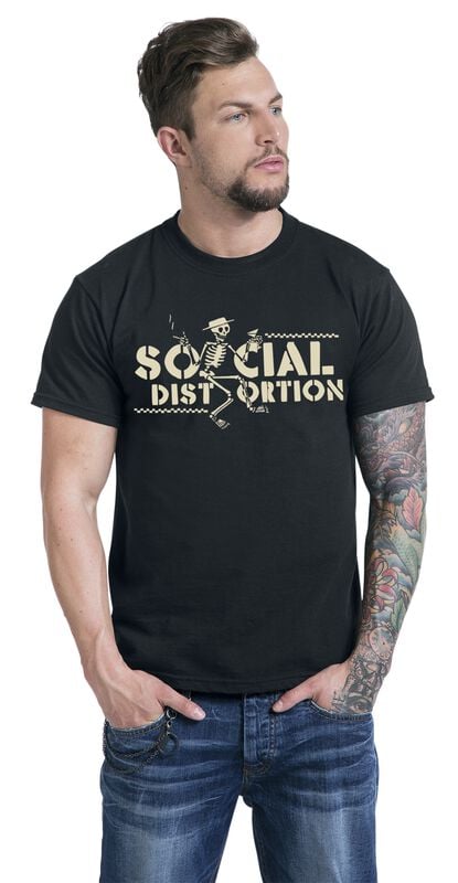 Gothicana By Emp "Checkered Skellie" T-Shirt Black By Social Distortion