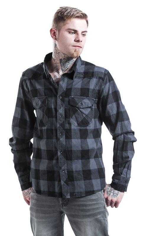 Gothicana By Emp "Checkshirt" Flanel Shirt Black-grey By Brandit