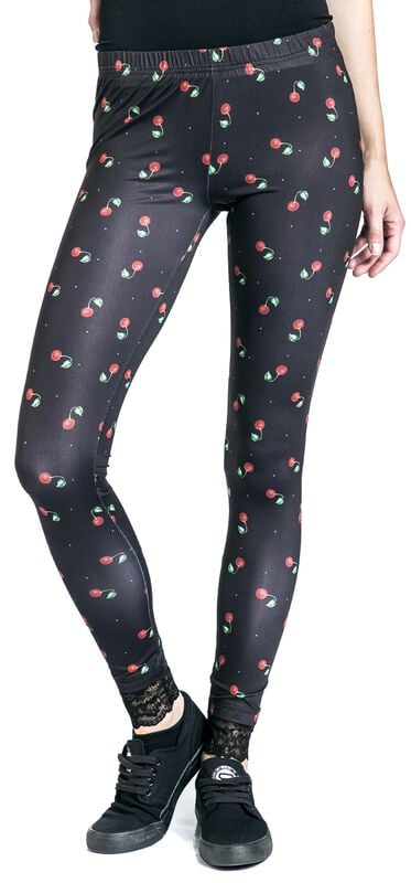 Gothicana By Emp "Cherries Leggings" Leggings Black-red By Pussy Deluxe