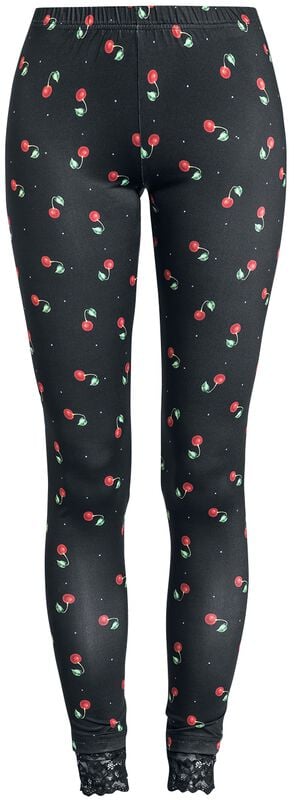 gothicana by emp "Cherries Leggings" Leggings black-red by Pussy Deluxe