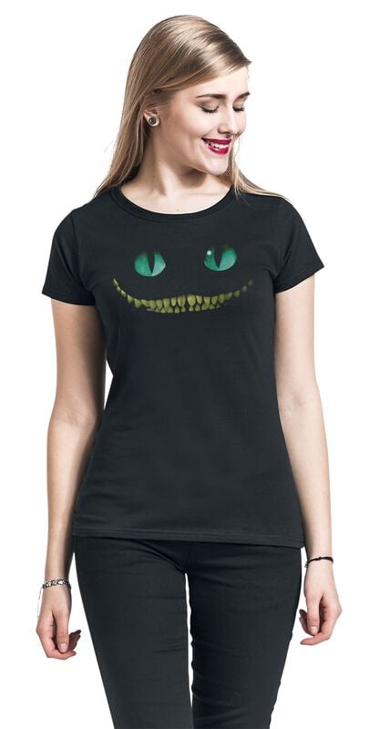 Gothicana By Emp "Cheshire Cat - Smile" T-Shirt Black By Alice In Wonderland