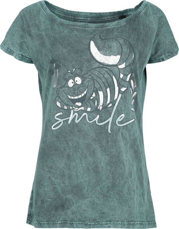 Gothicana By Emp "Cheshire Cat - Smile" T-Shirt Blue By Alice In Wonderland