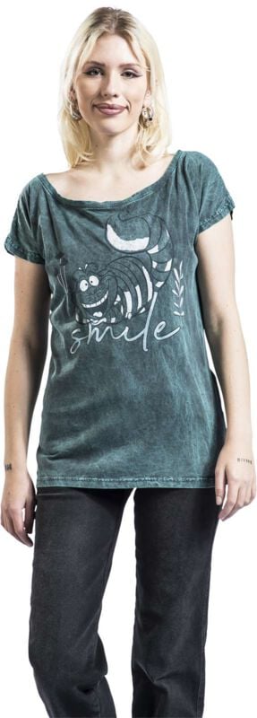 Gothicana By Emp "Cheshire Cat - Smile" T-Shirt Blue By Alice In Wonderland