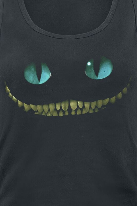 Gothicana By Emp "Cheshire Cat - Smile" Top Black By Alice In Wonderland