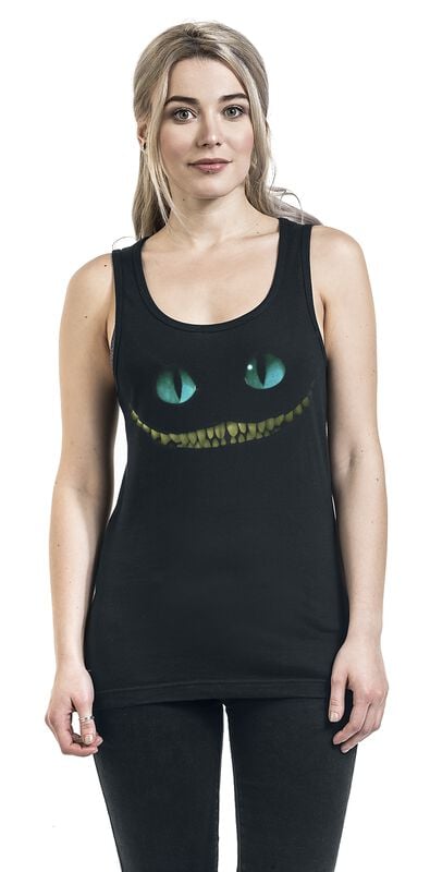 Gothicana By Emp "Cheshire Cat - Smile" Top Black By Alice In Wonderland