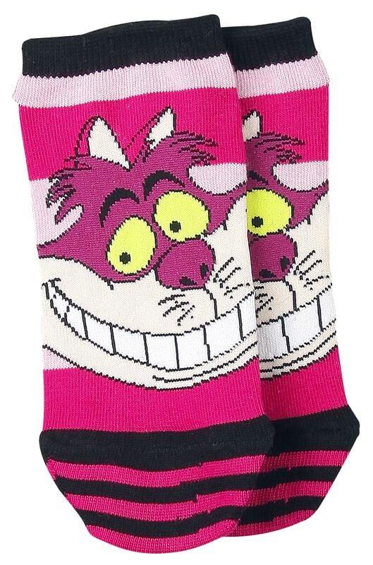 Gothicana By Emp "Cheshire Cat" Socks Pink-black By Alice In Wonderland