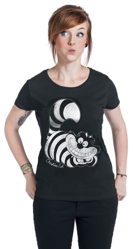 Gothicana By Emp "Cheshire Cat" T-Shirt Black By Alice In Wonderland