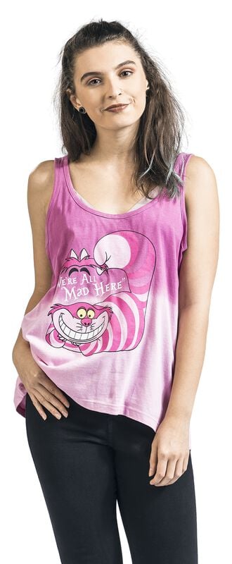 Gothicana By Emp "Cheshire Cat - We're All Mad Here" Top Light Pink By Alice In Wonderland