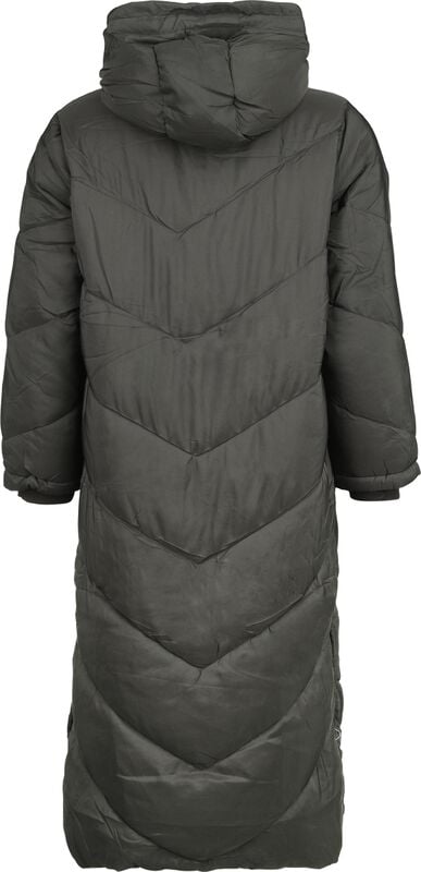 Gothicana By Emp "Chevron Midi Quilted Coat" Coats Black By QED London