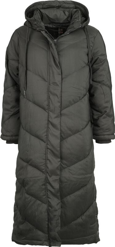 gothicana by emp "Chevron Midi Quilted Coat" Coats black by QED London