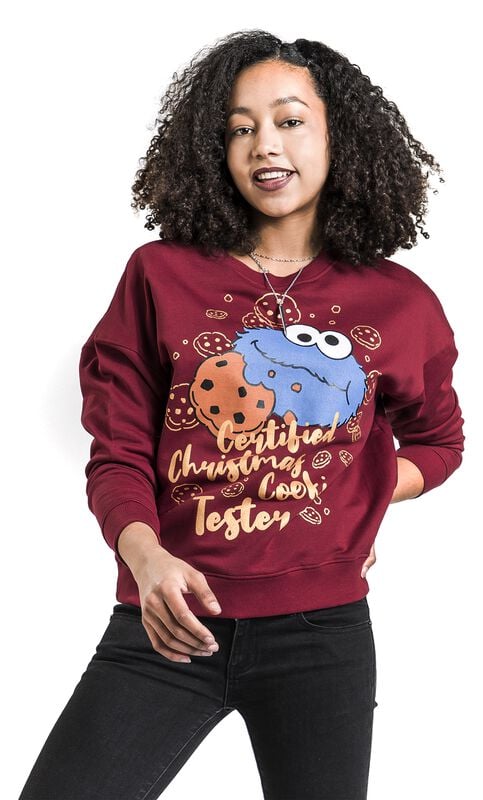 Gothicana By Emp "Christmas Cookie" Christmas Jumper Red By Sesame Street
