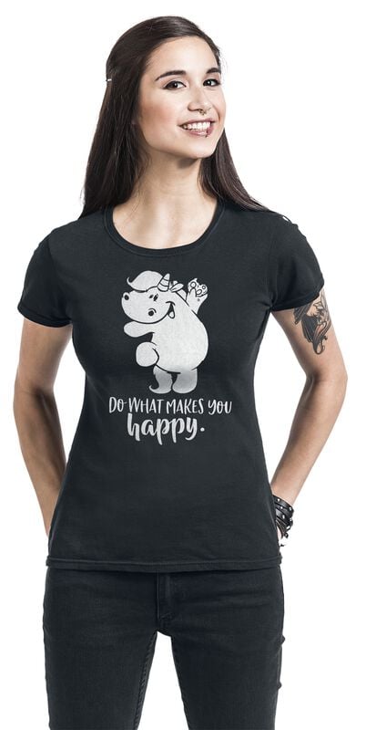 Gothicana By Emp "Chubby Unicorn - I Love Cookies" T-Shirt Black By Pummeleinhorn