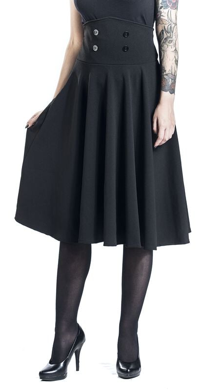 Gothicana By Emp "Circle Skirt" Midi Skirt Black By Belsira
