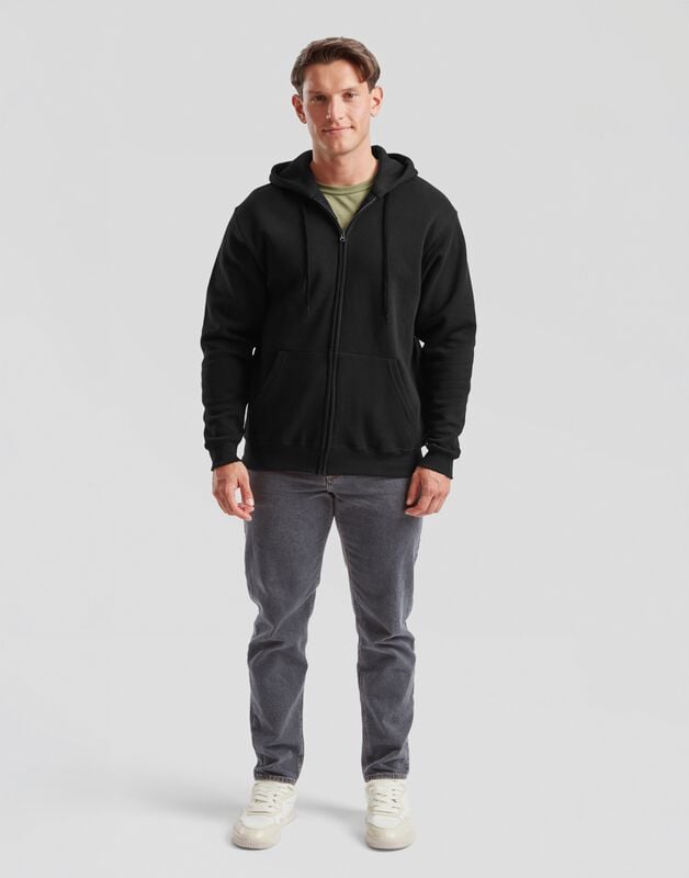 Gothicana By Emp "CLASSIC HOODED SWEAT JACKET" Hoodie Jacket Black By Fruit Of The Loom