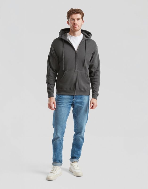Gothicana By Emp "CLASSIC HOODED SWEAT JACKET" Hoodie Jacket Graphite By Fruit Of The Loom