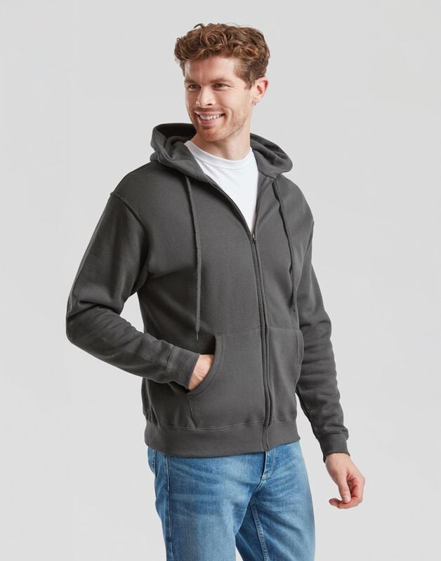 Gothicana By Emp "CLASSIC HOODED SWEAT JACKET" Hoodie Jacket Graphite By Fruit Of The Loom