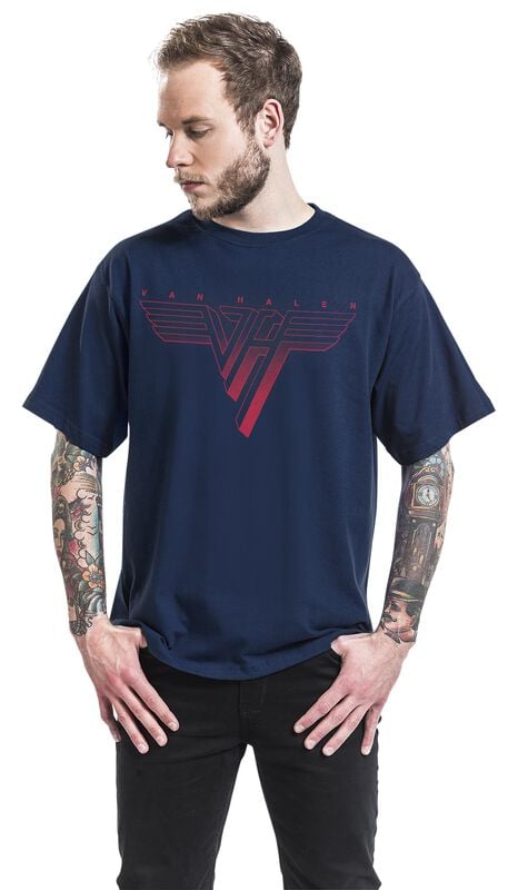 Gothicana By Emp "Classic Red Logo" T-Shirt Navy By Van Halen