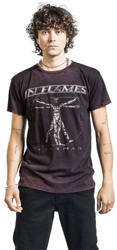 Gothicana By Emp "Clayman Vitruvian" T-Shirt Dark Red By In Flames