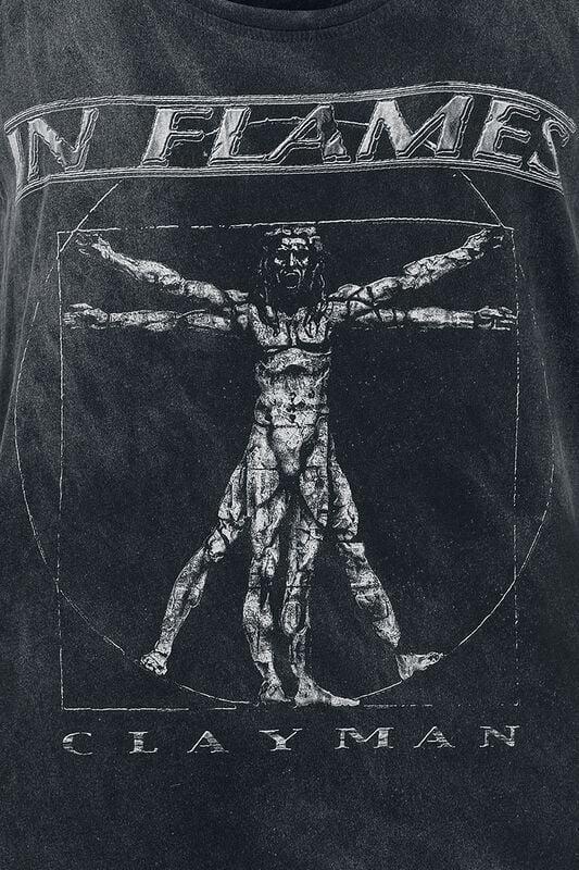 Gothicana By Emp "Clayman Vitruvian" Top Black By In Flames