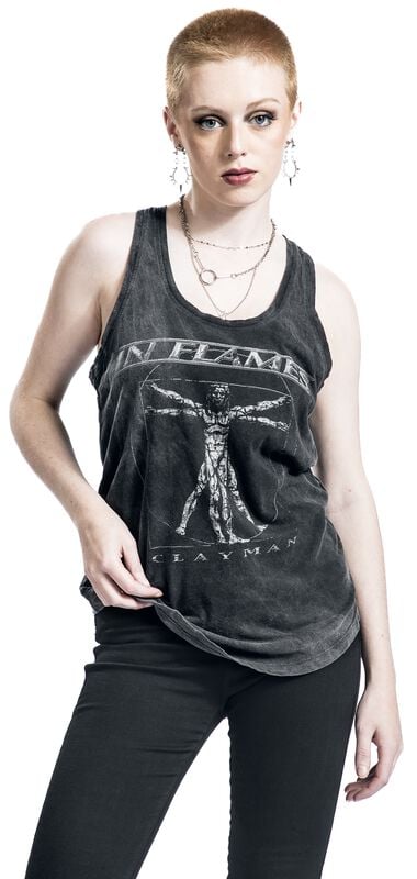 Gothicana By Emp "Clayman Vitruvian" Top Black By In Flames