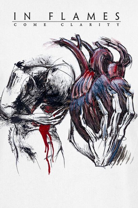 Gothicana By Emp "Come Clarity Lyrcis" Long-sleeve Shirt White By In Flames