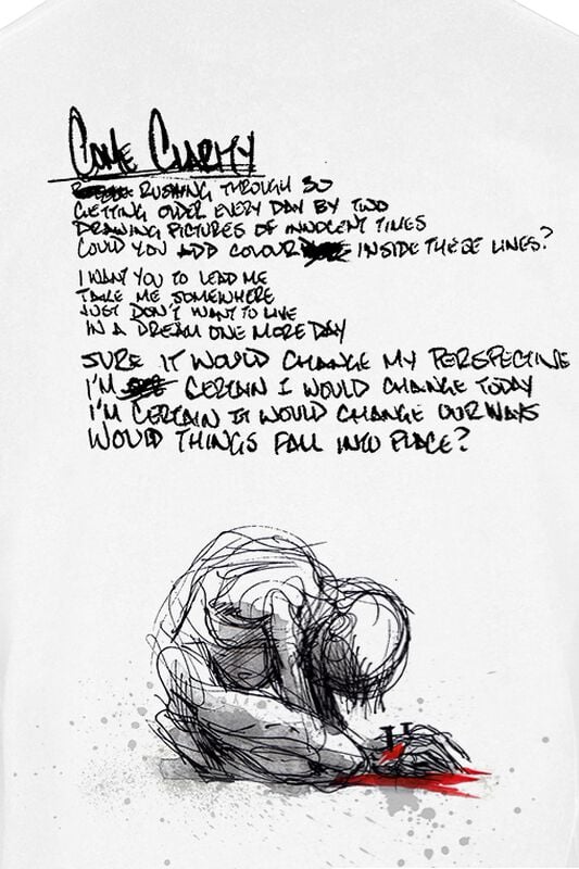 Gothicana By Emp "Come Clarity Lyrcis" Long-sleeve Shirt White By In Flames