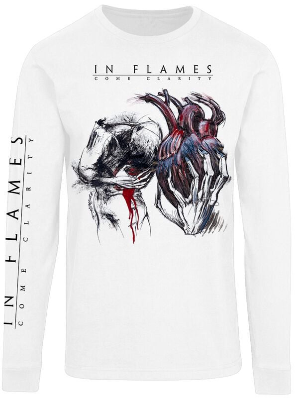 gothicana by emp "Come Clarity Lyrcis" Long-sleeve Shirt white by In Flames