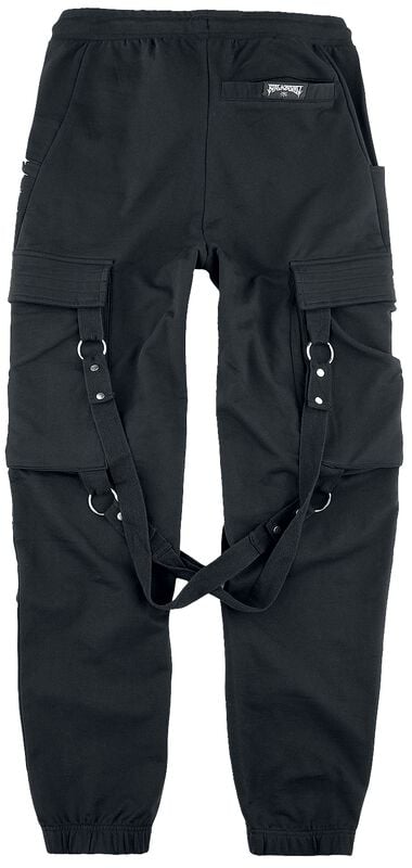 Gothicana By Emp "Comfy Fabric Trousers With Attached Pockets And Black Blood Prints" Cloth Trousers Black By Black Blood By Gothicana