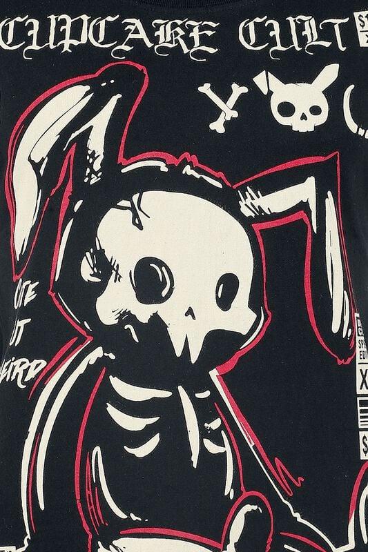 Gothicana By Emp "Comic Bunny T-Shirt" T-Shirt Black By Cupcake Cult