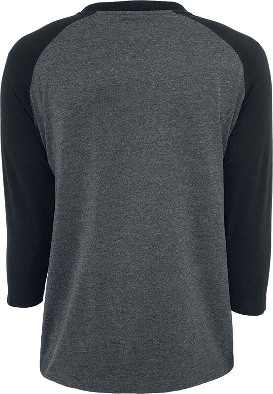 Gothicana By Emp "Contrast 3/4 Sleeve Raglan Tee" Long-sleeve Shirt Charcoal-black By Urban Classics