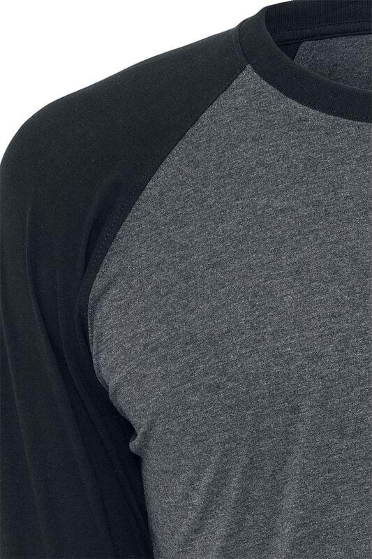 Gothicana By Emp "Contrast 3/4 Sleeve Raglan Tee" Long-sleeve Shirt Charcoal-black By Urban Classics